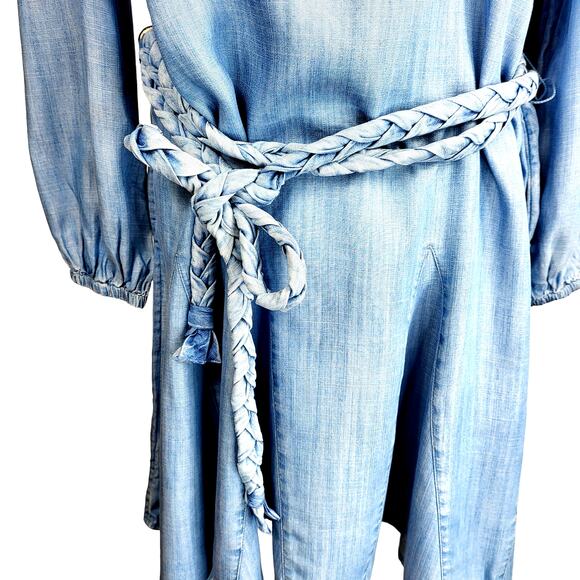 Vineyard Vines Size Medium Chambray Godet Swing Skater Dress #763 - Picture 6 of 12